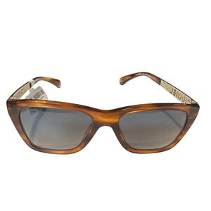 Chanel 5442 Sunglasses Dark Tortoise Gold Hammered Metal Logo 1077S8  Italy